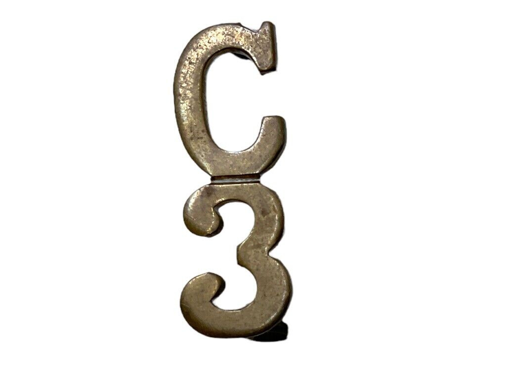 WW1 Canadian CEF 3rd Battalion C3 Collar Insignia Single 1 WW1 Canadian CEF 3rd Battalion C3 Collar Insignia Single 1