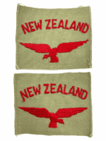 WW2 British RNZAF RAF NEW ZEALAND Tropical Shoulder Title Patch Insignia Pair