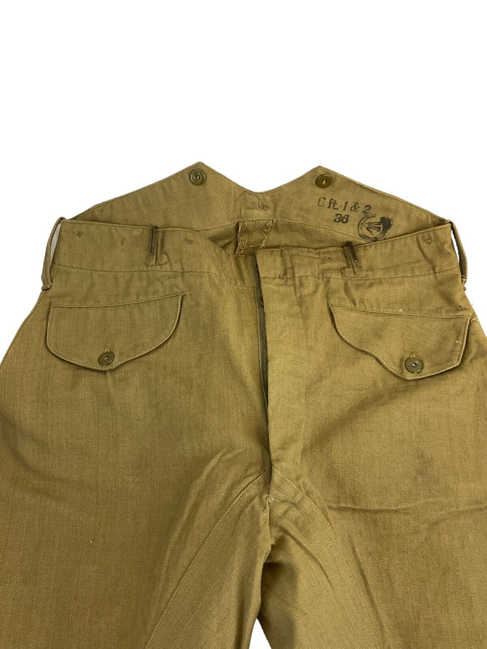 WW1 Canadian CEF Khaki Cotton Drill Riding Breeches Trousers Pants WW1 Canadian CEF Khaki Cotton Drill Riding Breeches Trousers Pants
