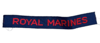 WW2 British RN Navy Royal Marines Shoulder Title Insignia Woven Tape