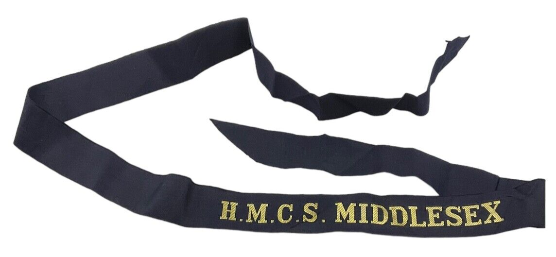 Royal Canadian Navy HMCS Middlesex Cap Tally Full Length Royal Canadian Navy HMCS Middlesex Cap Tally Full Length