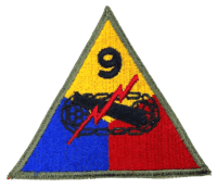 WW2 US Army 9th Armoured Division SSI Sleeve Patch Insignia