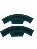 Canadian British Columbia Regiment Shoulder Titles Insignia Pair Canadian British Columbia Regiment Shoulder Titles Insignia Pair