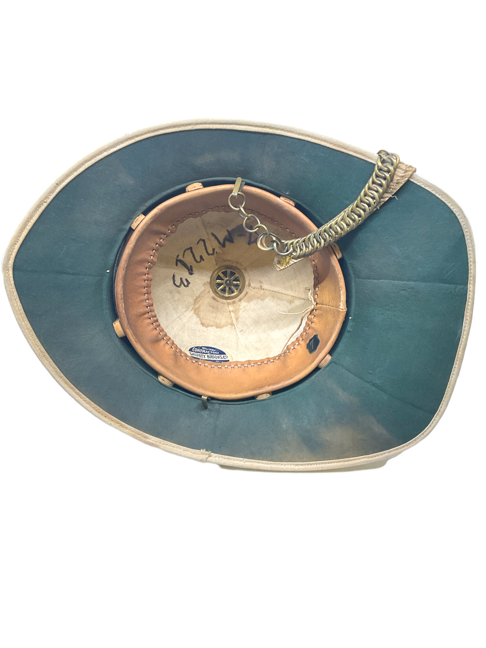 Canadian Wolseley Pattern Tropical Pith Helmet Named With Chin Scales Canadian Wolseley Pattern Tropical Pith Helmet Named With Chin Scales