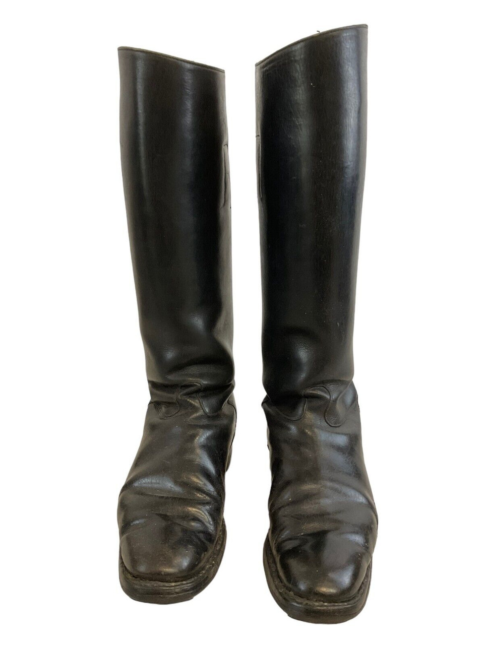 WW2 German Black Leather Officers Boots with Zippers WW2 German Black Leather Officers Boots with Zippers
