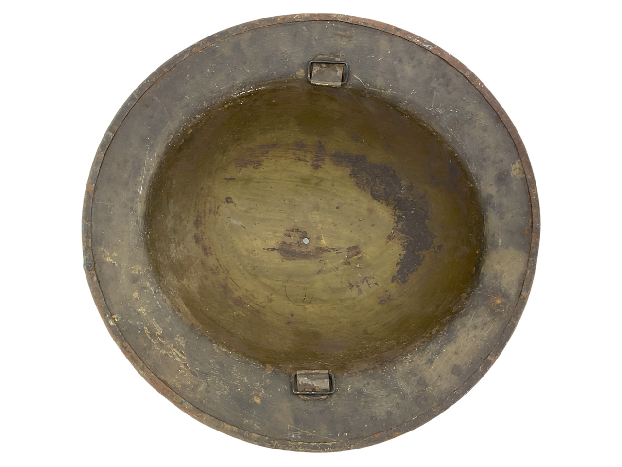 WW1 US AEF E Patch Painted Brodie Helmet WW1 US AEF E Patch Painted Brodie Helmet