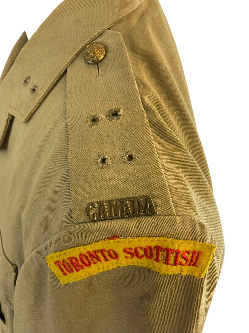 WW2 Canadian Toronto Scottish Officers Tropical 4 Pocket Tunic Jacket Named WW2 Canadian Toronto Scottish Officers Tropical 4 Pocket Tunic Jacket Named
