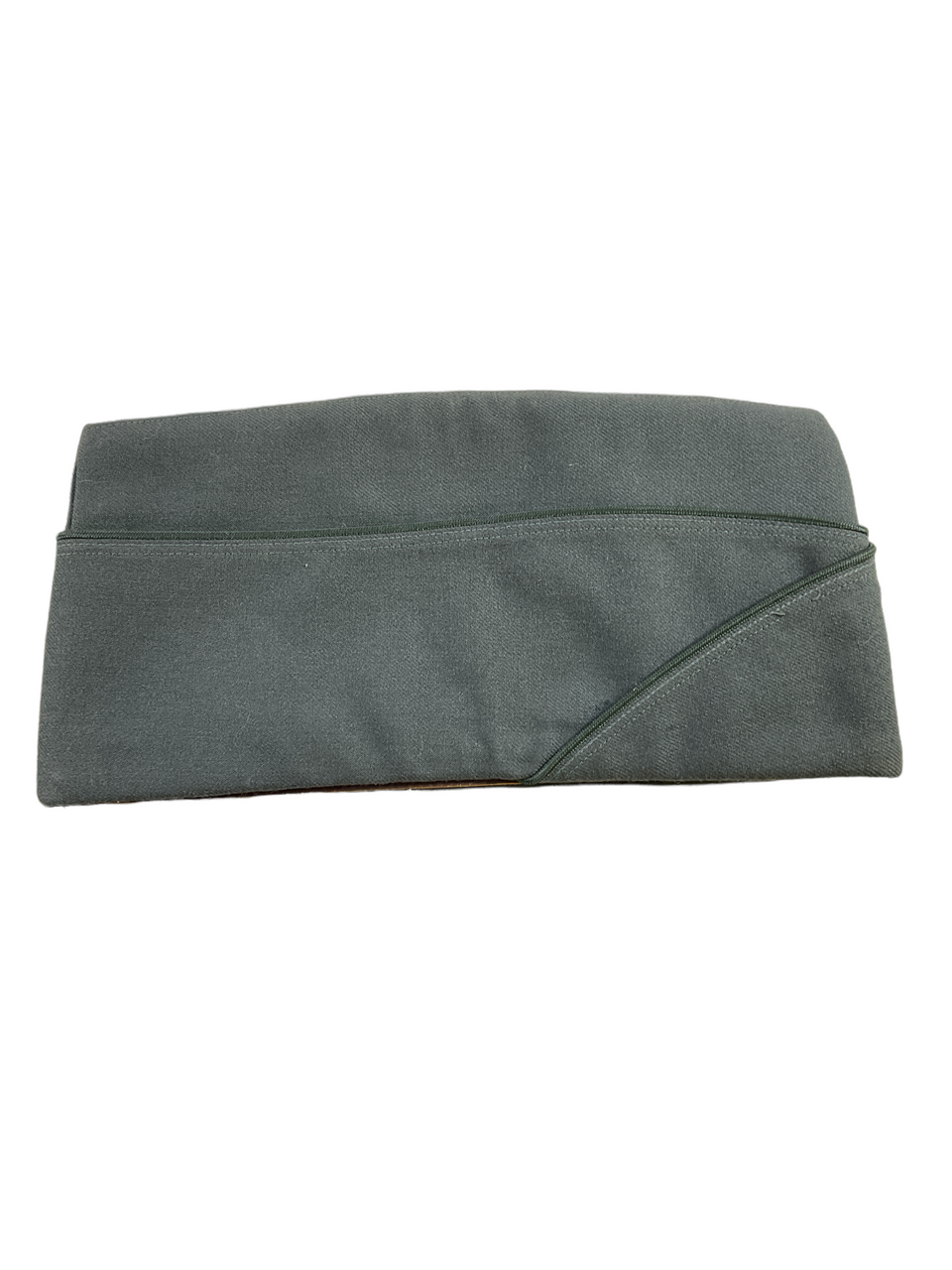 WW2 US Green Piped Garrison Wedge Cap 6 3/4 Named WW2 US Green Piped Garrison Wedge Cap 6 3/4 Named