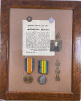 WW1 Canadian CEF 58th Battalion VOAKES Medal & Insignia Group Framed