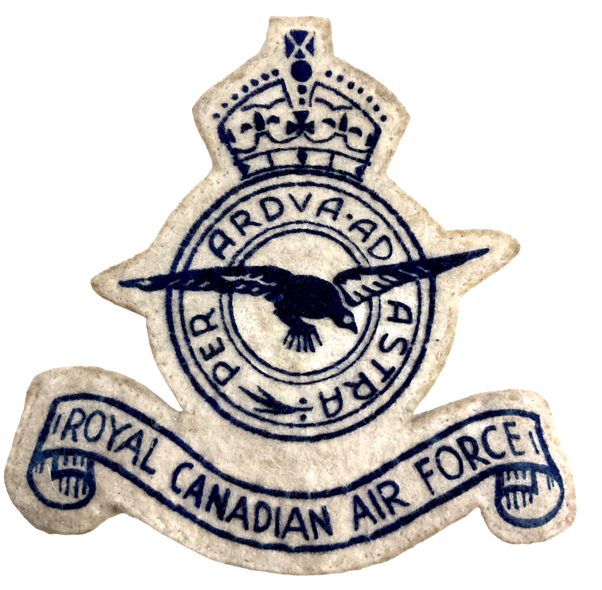 WW2 Canadian RCAF Flocked White Felt Jacket Patch WW2 Canadian RCAF Flocked White Felt Jacket Patch