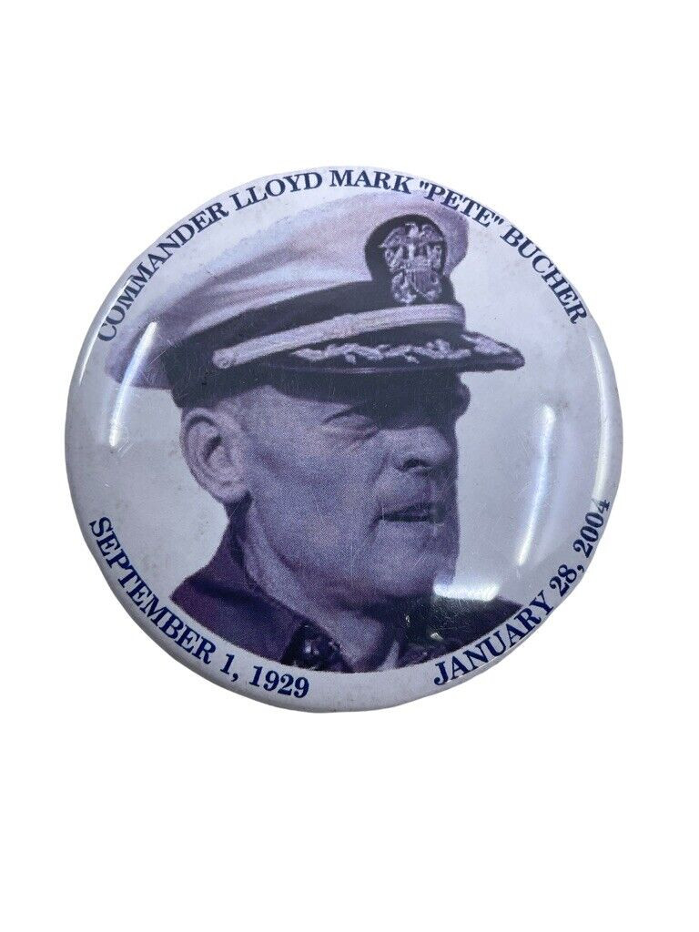 US Navy USS Pueblo Commander Lloyd Mark Pete Bucher Reunion Button 2 US Navy USS Pueblo Commander Lloyd Mark Pete Bucher Reunion Button 2