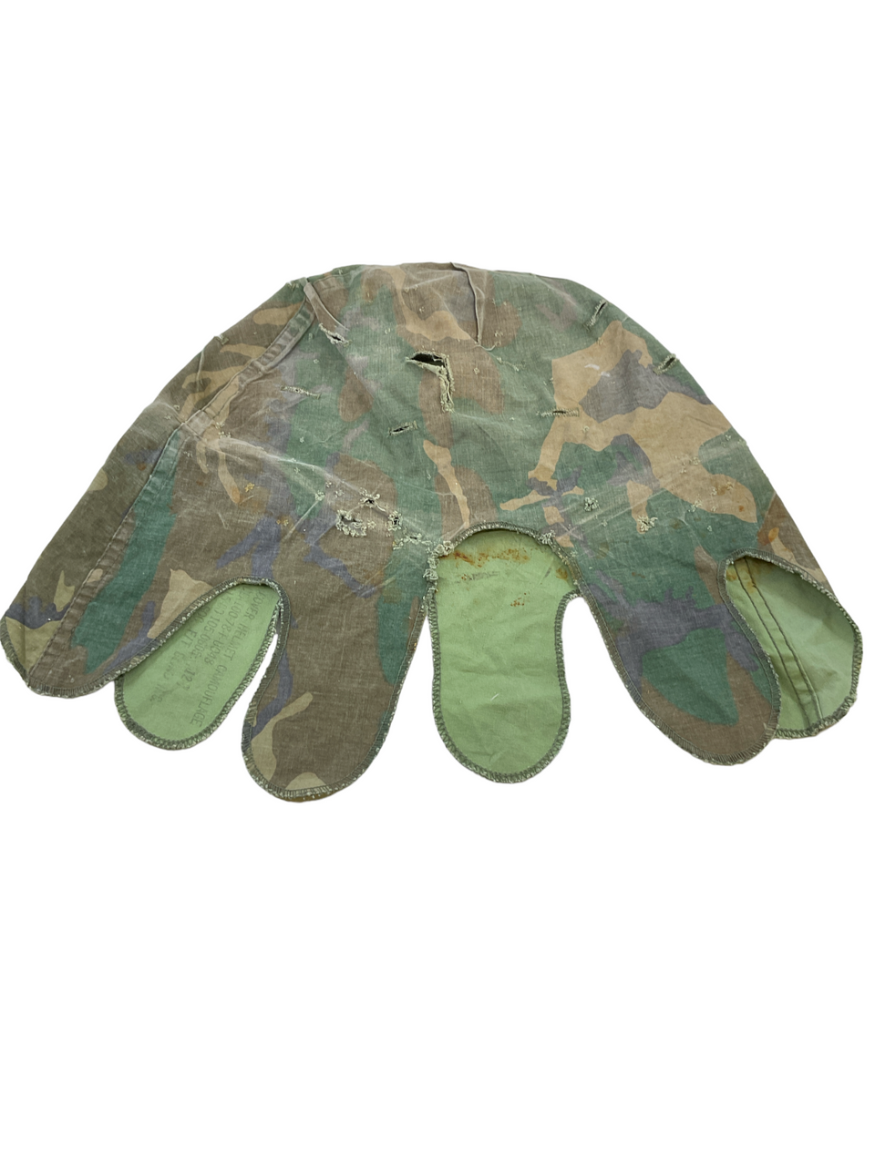 US Woodland Camouflage M1 Helmet Cover Dated 1978 US Woodland Camouflage M1 Helmet Cover Dated 1978