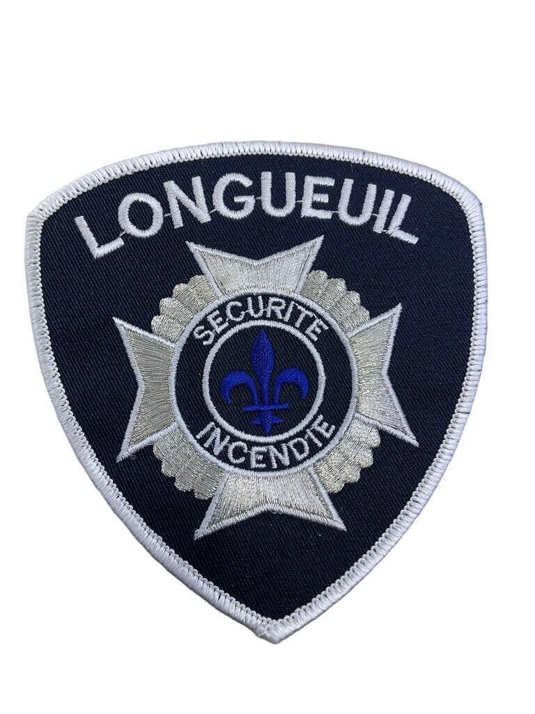 Canadian Longueuil Quebec Fire Service Department White Border Patch 2 Canadian Longueuil Quebec Fire Service Department White Border Patch 2