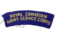 WW2 Canadian RCASC Service Corps Cloth Shoulder Title Insignia