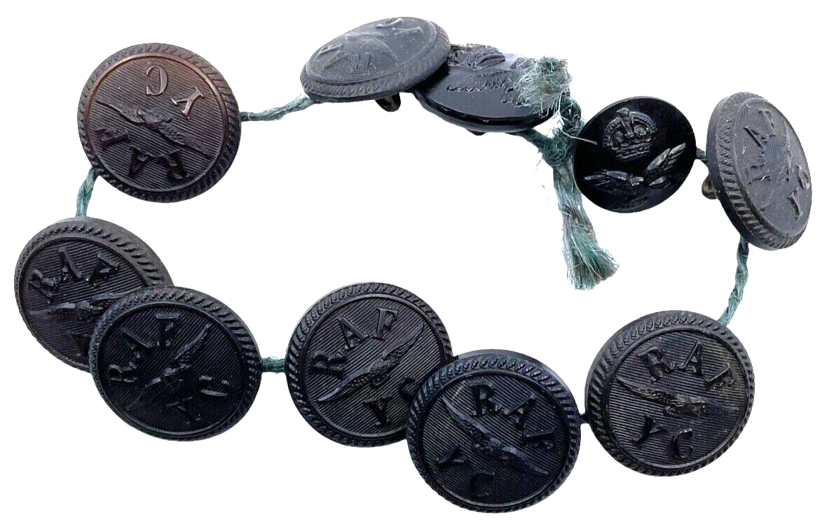 WW2 British RAF Yacht Club Black Plastic Button Group WW2 British RAF Yacht Club Black Plastic Button Group