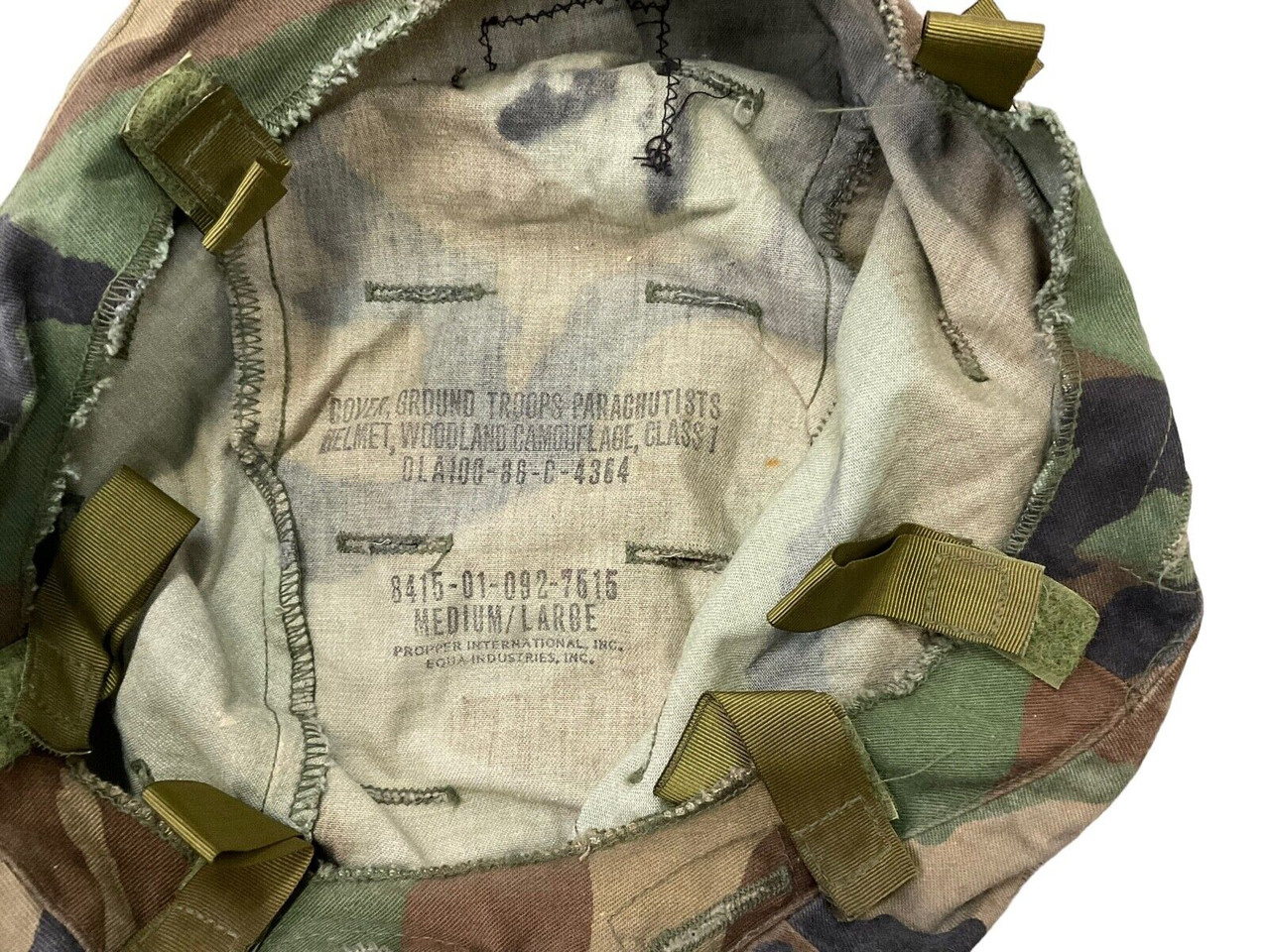 US Camouflage Helmet Cover Woodland Class 1 Size M/L US Camouflage Helmet Cover Woodland Class 1 Size M/L