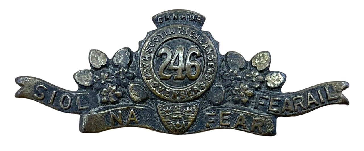 WW1 Canadian CEF 246th Battalion Collar Badge Insignia Single WW1 Canadian CEF 246th Battalion Collar Badge Insignia Single