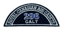 Canadian RCAC Air Cadets 296 Galt Shoulder Title Insignia Patch Canadian RCAC Air Cadets 296 Galt Shoulder Title Insignia Patch