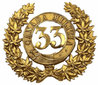 Victorian Canadian Militia 33rd Huron Battalion Officers Helmet Plate