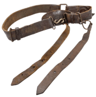 WW1 Canadian CEF Officers Leather Snake Belt With Sword Hangers