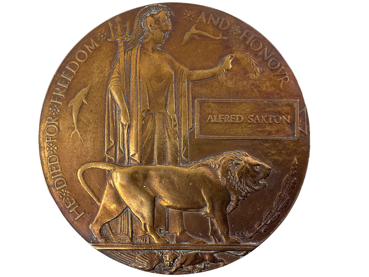 WW1 Canadian CEF 43rd Battalion Memorial Plaque Death Penny Pte Saxton WW1 Canadian CEF 43rd Battalion Memorial Plaque Death Penny Pte Saxton