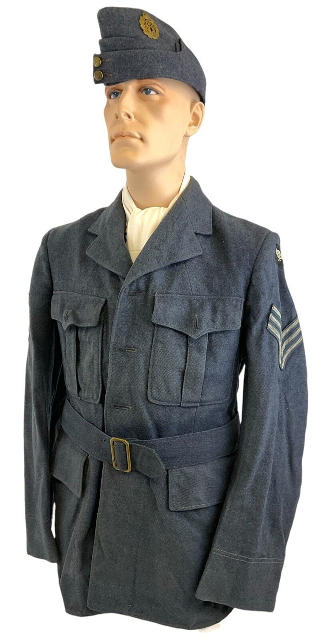 WW2 Canadian RCAF Signals Four Pocket Jacket & Wedge Cap 7 1/8 WW2 Canadian RCAF Signals Four Pocket Jacket & Wedge Cap 7 1/8