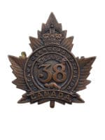 WW1 Canadian CEF 38th Battalion Cap Badge