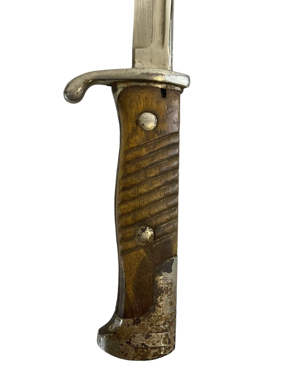 WW1 Imperial German Model 1898 Pipe Back Bayonet & Leather Scabbard Chromed WW1 Imperial German Model 1898 Pipe Back Bayonet & Leather Scabbard Chromed