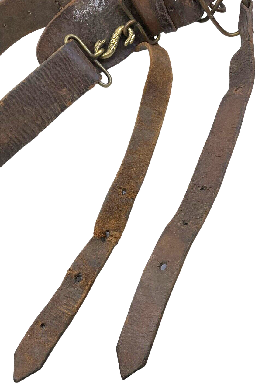 WW1 Canadian CEF Officers Leather Snake Belt With Sword Hangers WW1 Canadian CEF Officers Leather Snake Belt With Sword Hangers