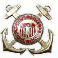 WW2 US Maritime Service Cap Badge Sterling