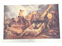 WW1 Canadian CEF Artillery In Action Kenneth Forbes Print 24 x 36 Inch