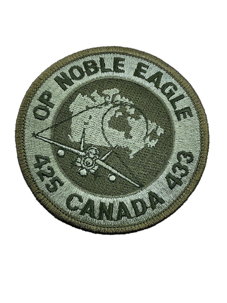 Canadian Forces RCAF 425 433 Op Noble Eagle CF-18 OD Green Squadron Crest Patch Canadian Forces RCAF 425 433 Op Noble Eagle CF-18 OD Green Squadron Crest Patch