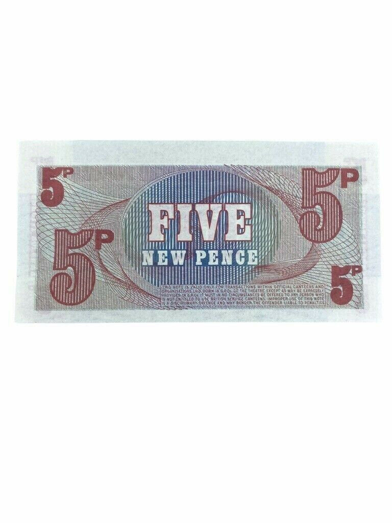 British Armed Forces 5 New Pence Military Script Series 6 1972 Era British Armed Forces 5 New Pence Military Script Series 6 1972 Era