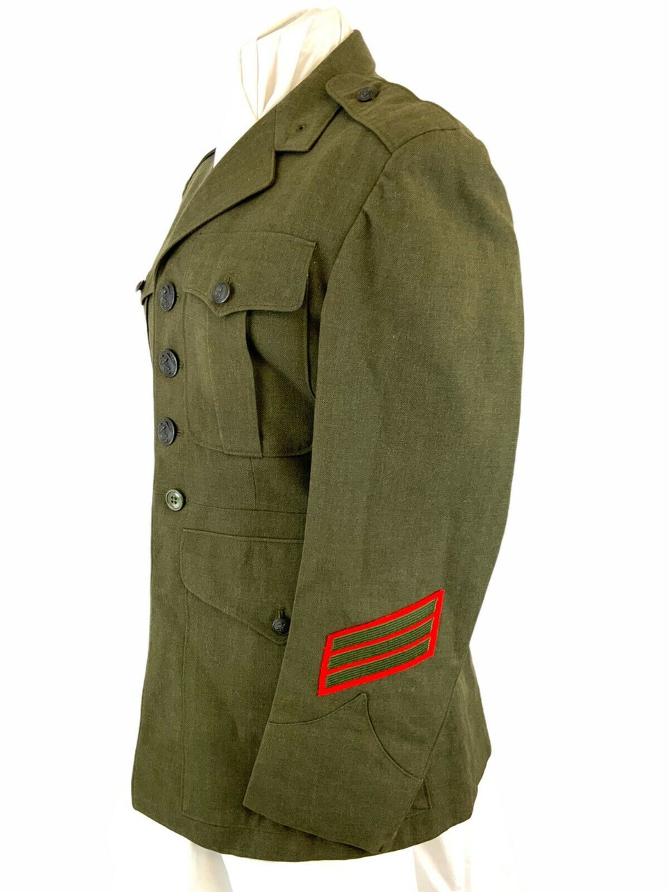 US USMC Wool Serge Green Coat 36S US USMC Wool Serge Green Coat 36S