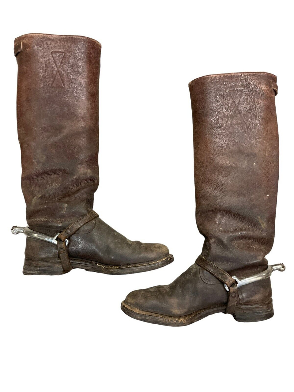 WW1 Canadian CEF Officers High Top Leather Boots with C Broad Arrowed Spurs WW1 Canadian CEF Officers High Top Leather Boots with C Broad Arrowed Spurs