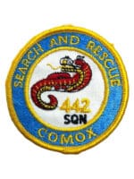 Canadian RCAF 442 Squadron SAR Comox Gold Border Colour Crest Patch Vintage