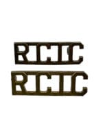 WW2 Canadian RCIC Infantry Corps Shoulder Titles Metal Insignia Pair