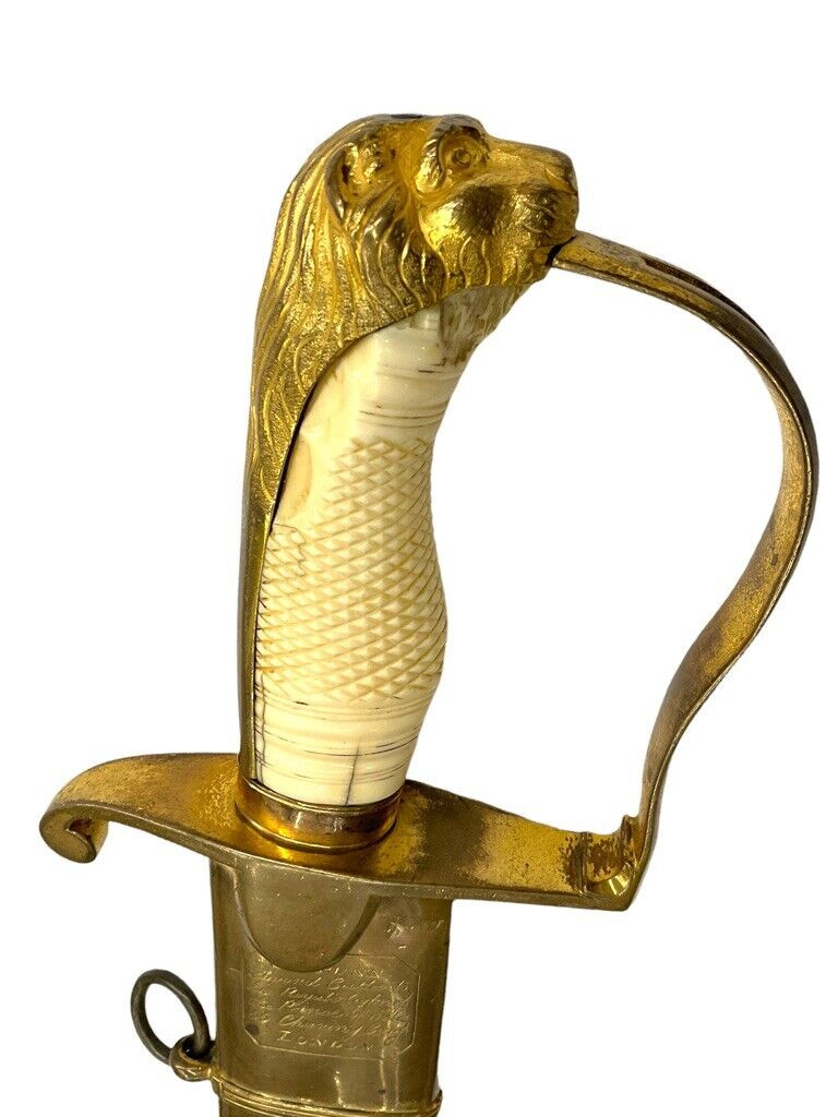 British 1803 Infantry Officers Sword Scabbard Maker S Brunn Blue and Gilt Blade British 1803 Infantry Officers Sword Scabbard Maker S Brunn Blue and Gilt Blade