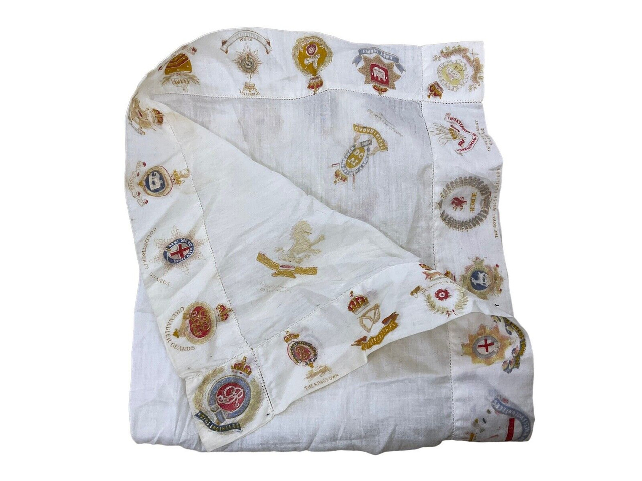 WW1 British BEF Regimental Badge Decorated HOME FRONT Hankie WW1 British BEF Regimental Badge Decorated HOME FRONT Hankie