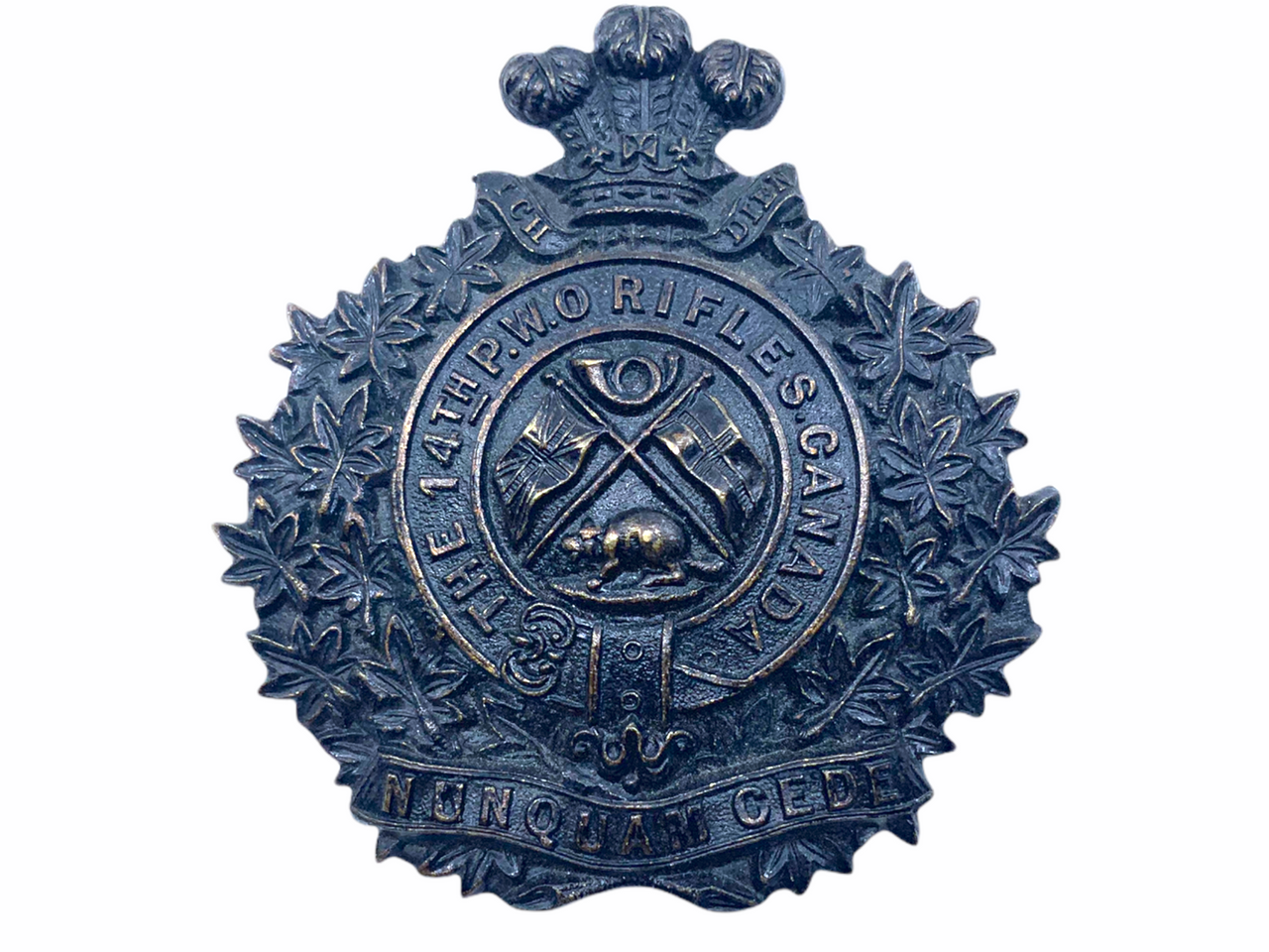 Canadian 14th Prince Of Wales Own Rifles Cap Badge Canadian 14th Prince Of Wales Own Rifles Cap Badge