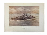 WW1 British HM Monitor Mundros Harbour Bay 1916 AG Spencer Print 20 x 14 Inches