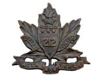 WW1 Canadian CEF 212th Battalion Collar Badge Insignia Single
