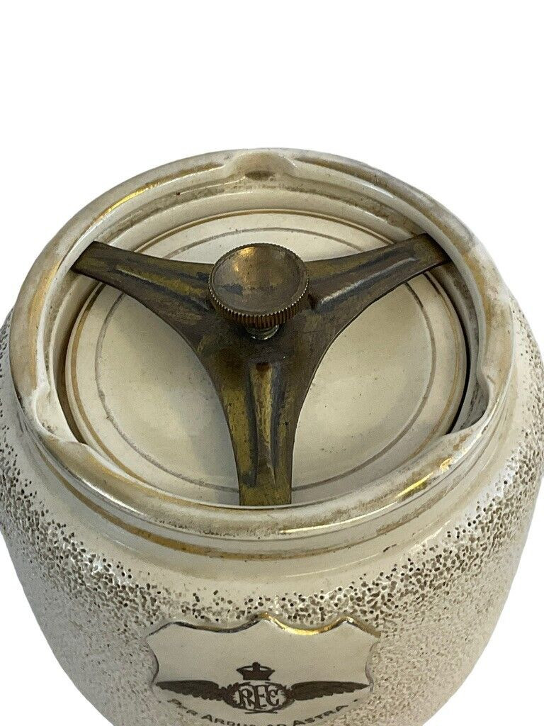 WW1 British RFC Royal Flying Corps Tobacco Jar 5 X 5 Inches WW1 British RFC Royal Flying Corps Tobacco Jar 5 X 5 Inches