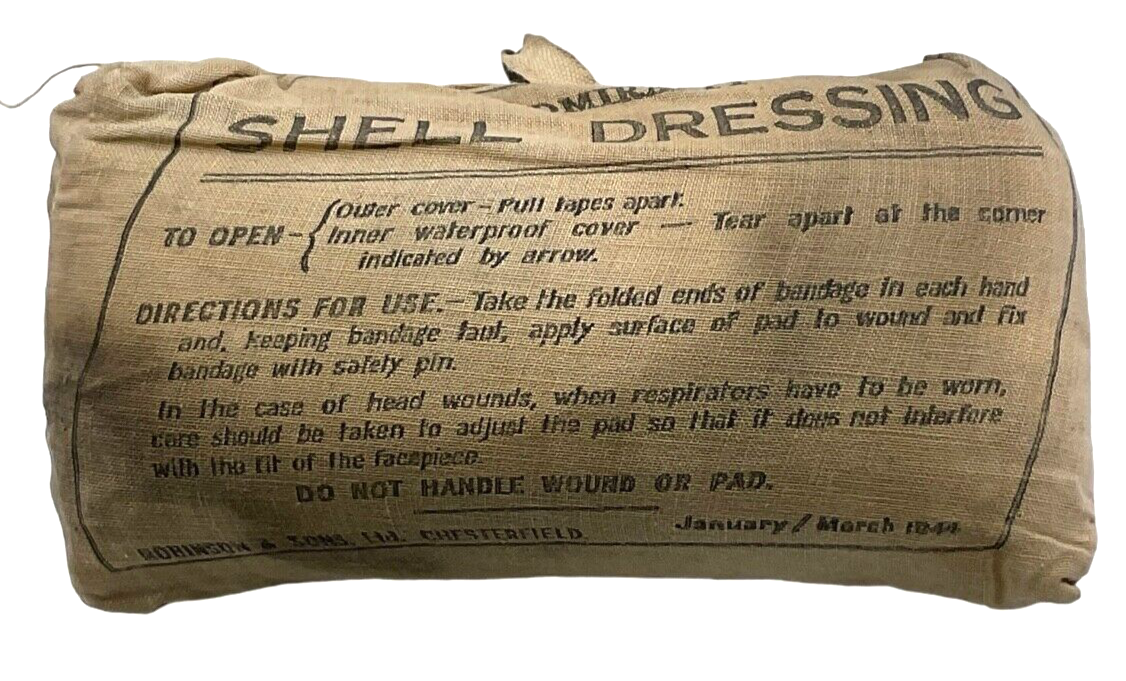 WW2 British Canadian Admiralty Shell Dressing 1944 Dated Large WW2 British Canadian Admiralty Shell Dressing 1944 Dated Large