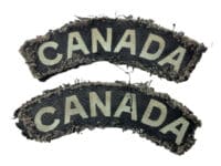 WW2 Canadian RCAF CANADA Canvas Printed Shoulder Titles Pair