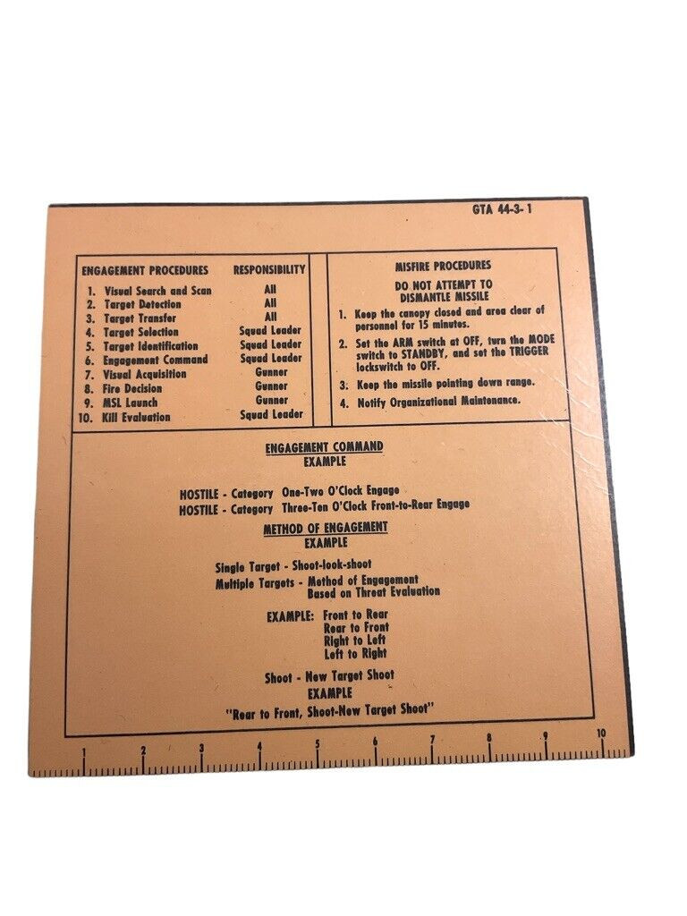 US Army Chaparral Card Vulcan Cannon Cards X 4 1979 Dated US Army Chaparral Card Vulcan Cannon Cards X 4 1979 Dated