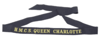 Royal Canadian Navy HMCS Queen Charlotte Cap Tally Full Length