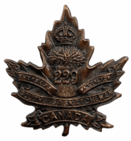 WW1 Canadian CEF 229th Battalion Collar Badge Insignia Single