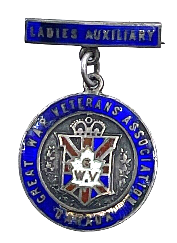 WW1 Canadian CEF Great War Veterans Ladies Auxiliary Medallion Enamel Pin WW1 Canadian CEF Great War Veterans Ladies Auxiliary Medallion Enamel Pin