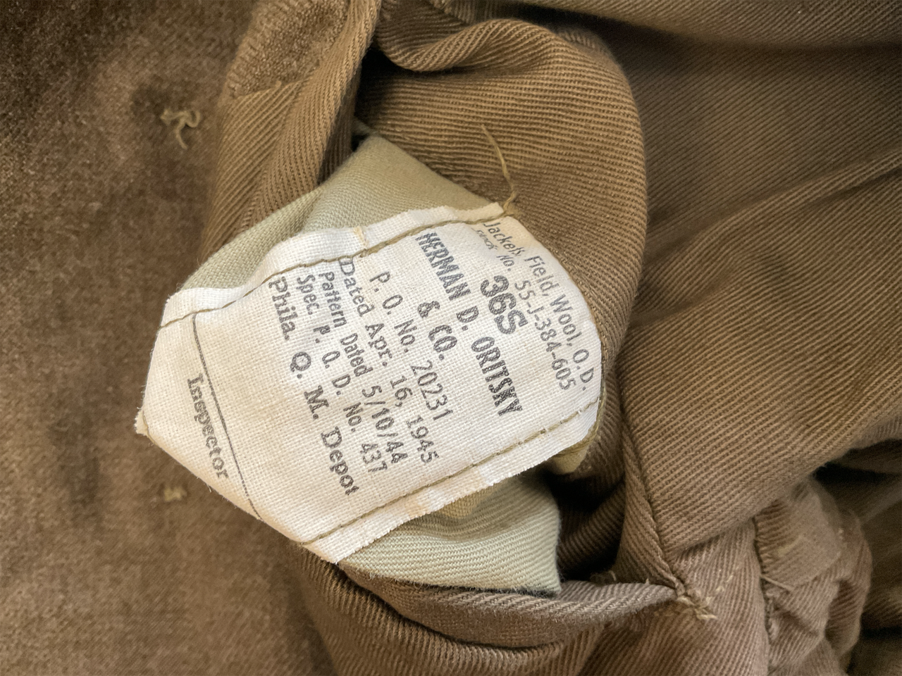 WW2 US 8th Army 11th Corps Ike Jacket 36S 1945 Dated WW2 US 8th Army 11th Corps Ike Jacket 36S 1945 Dated